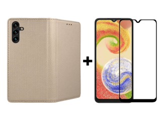 SKLO + PUZDRO 2v1 pre Samsung Galaxy A13 5G / A04s - Knižkové Smart Magnet zlaté