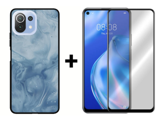 9D SKLO + PUZDRO 2v1 pre Xiaomi Mi 11 Lite 4G / 5G - Pattern 002