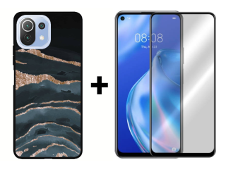 9D SKLO + PUZDRO 2v1 pre Xiaomi Mi 11 Lite 4G / 5G - Pattern 010