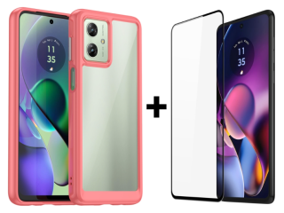 SKLO + PUZDRO 2v1 pre Moto G54 5G / G54 5G Power Edition - FRAME červené
