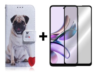 SKLO + PUZDRO 2v1 pre Motorola Moto G23 / G13 - Knižkové ART PUG