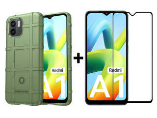 SKLO + PUZDRO 2v1 pre Xiaomi Redmi A1 / Redmi A2 - Tvrdené COVERAGE zelené