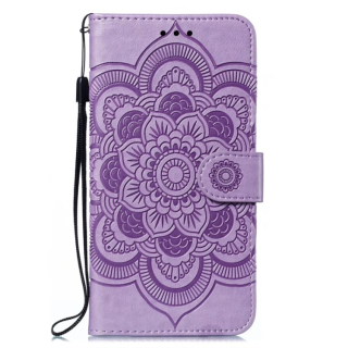 Knižkové puzdro pre Samsung Galaxy S23 5G - MANDALA fialové