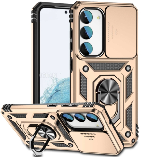 Tvrdený kryt pre Samsung Galaxy S23 5G - RING ARMOR SLIDE zlatý