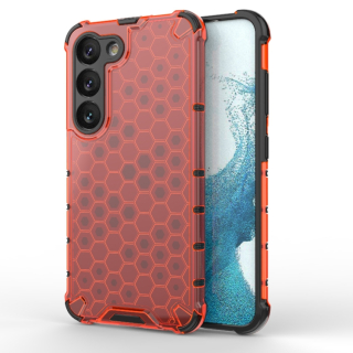 Tvrdený kryt pre Samsung Galaxy S23 5G - HONEYCOMB červený