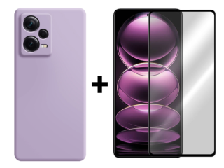 SKLO + PUZDRO 2v1 pre Xiaomi Redmi Note 12 5G - Silikónové MATT fialové