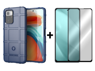 SKLO + PUZDRO 2v1 pre Xiaomi Redmi Note 10 Pro - Tvrdené COVERAGE modré