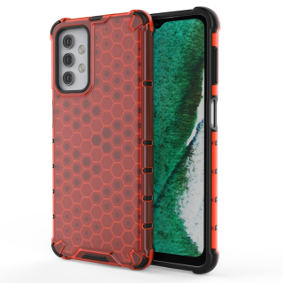 Tvrdený kryt pre Samsung Galaxy A32 5G - HONEYCOMB červený