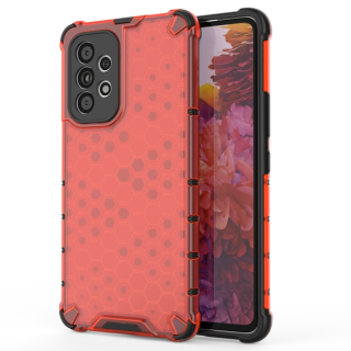Tvrdený kryt pre Samsung Galaxy A53 5G - HONEYCOMB červený