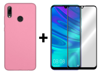 SKLO + KRYT 2v1 pre Huawei P Smart 2019 / Honor 10 Lite - Silikónový Zadný kryt MATT ružový