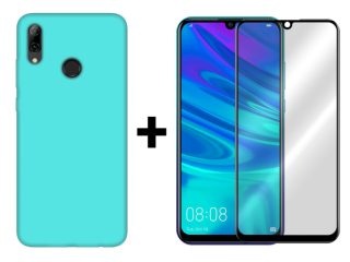 SKLO + KRYT 2v1 pre Huawei P Smart 2019 / Honor 10 Lite - Silikónový Zadný kryt MATT mentolový