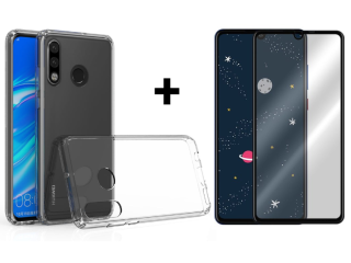 SKLO + KRYT 2v1 pre Huawei P30 Lite - Silikónový Zadný 2.00 mm priesvitný