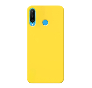 MATT Silikónový Zadný kryt pre Huawei P30 Lite - žltý