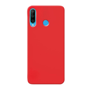 MATT Silikónový Zadný kryt pre Huawei P30 Lite - červený