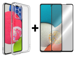 SKLO + KRYT 2v1 pre Samsung Galaxy A53 5G - Silikónový Zadný 2.00 mm priesvitný