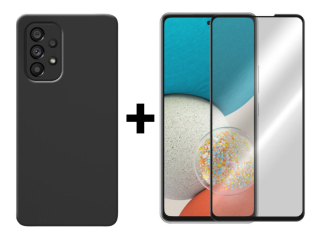 SKLO + KRYT 2v1 pre Samsung Galaxy A53 5G - Silikónový Zadný kryt MATT čierny
