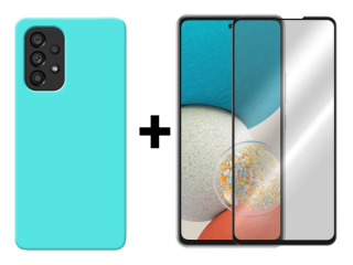 SKLO + KRYT 2v1 pre Samsung Galaxy A53 5G - Silikónový Zadný kryt MATT mentolový