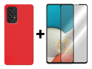 SKLO + KRYT 2v1 pre Samsung Galaxy A53 5G - Silikónový Zadný kryt MATT červený