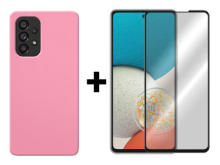 SKLO + KRYT 2v1 pre Samsung Galaxy A53 5G - Silikónový Zadný kryt MATT ružový