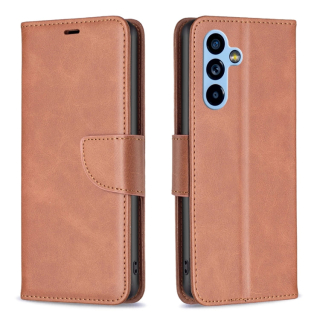 LAMBSKIN Knižkové puzdro pre Samsung Galaxy A54 5G - hnedé