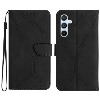 STITCHING Knižkové puzdro pre Samsung Galaxy A05s - čierne