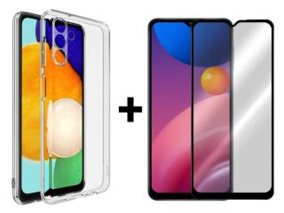 SKLO + KRYT 2v1 pre Samsung Galaxy A13 5G / A04s - Silikónový Zadný 2.00 mm priesvitný