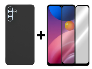 SKLO + KRYT 2v1 pre Samsung Galaxy A13 5G / A04s - Silikónový Zadný kryt MATT čierny