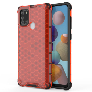 HONEYCOMB Tvrdený kryt pre Samsung Galaxy A21S - červený