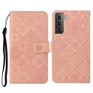FLOWER Knižkové puzdro pre Samsung Galaxy S21 FE 5G - ružové