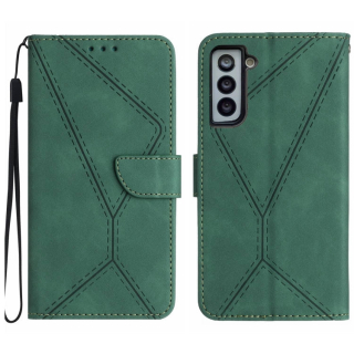 STITCHING Knižkové puzdro pre Samsung Galaxy S22 5G - zelené