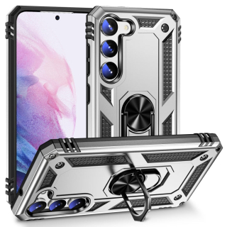 RING ARMOR Tvrdený kryt pre Samsung Galaxy S23 Plus 5G - sivý