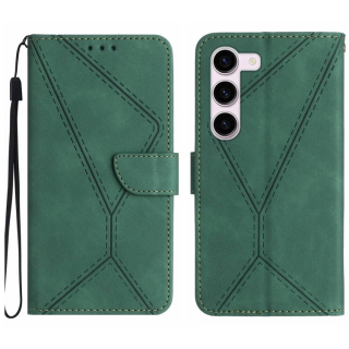 STITCHING Knižkové puzdro pre Samsung Galaxy S23 5G - zelené