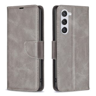 LAMBSKIN Knižkové puzdro pre Samsung Galaxy S23 5G - sivé