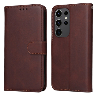 SOLID Knižkové puzdro pre Samsung Galaxy S24 Ultra 5G - tmavo hnedé