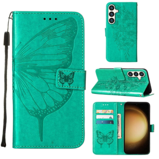 BUTTERFLY Knižkové puzdro pre Samsung Galaxy S24 5G - zelené