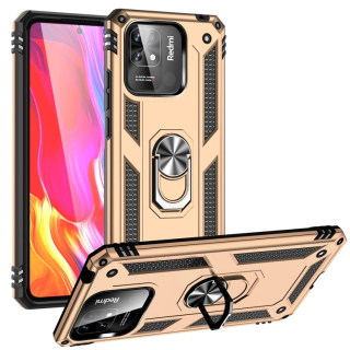 RING ARMOR Tvrdený kryt pre Xiaomi Redmi 10C - zlatý