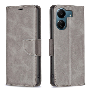 LAMBSKIN Knižkové puzdro pre Xiaomi Redmi 13C - sivé