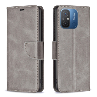 LAMBSKIN Knižkové puzdro pre Xiaomi Redmi 12C - sivé