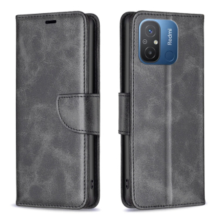 LAMBSKIN Knižkové puzdro pre Xiaomi Redmi 12C - čierne