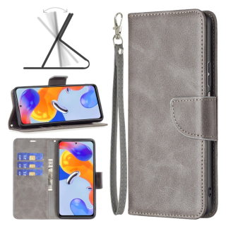 LAMBSKIN Knižkové puzdro pre Xiaomi Redmi Note 11 Pro 5G / Note 11 Pro - sivé