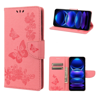 BUTTERFLY Knižkové puzdro pre Xiaomi Redmi Note 12 5G - ružové