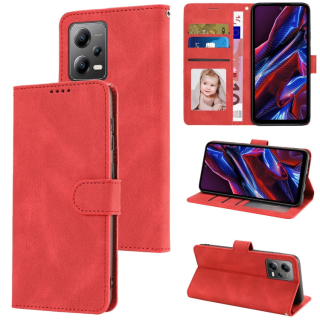 CALF Knižkové puzdro pre Xiaomi Redmi Note 12 Pro+ 5G - červené
