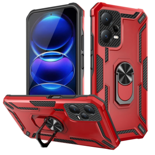 WARSHIP ARMOR Tvrdený kryt pre Xiaomi Redmi Note 12 Pro+ 5G - červený