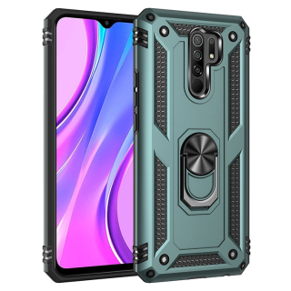 RING ARMOR Tvrdený kryt pre Xiaomi Redmi 9 - zelený