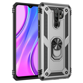 RING ARMOR Tvrdený kryt pre Xiaomi Redmi 9 - sivý