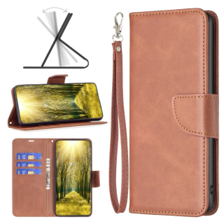 LAMBSKIN Knižkové puzdro pre Xiaomi Redmi A1 / Redmi A2 - hnedé