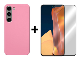 SKLO + KRYT 2v1 pre Samsung Galaxy S23 5G - Silikónový Zadný kryt MATT ružový