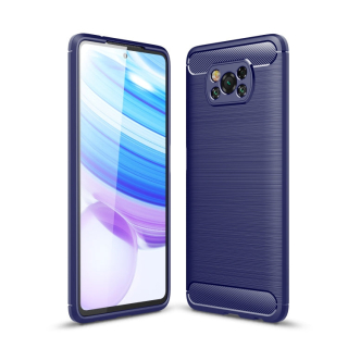 CARBON Zadný obal pre Xiaomi Poco X3 NFC / X3 Pro - modrý