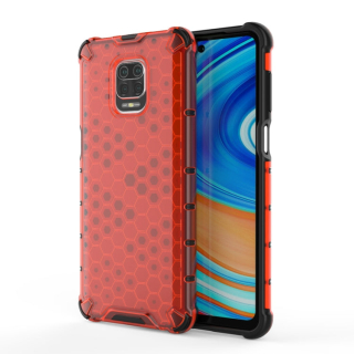 HONEYCOMB Tvrdený kryt pre Xiaomi Redmi Note 9S / Note 9 Pro - červený