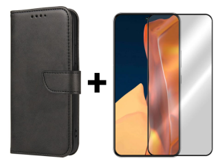 SKLO + PUZDRO 2v1 pre Samsung Galaxy S23 5G - Peňaženkové puzdro BUCKLE čierne